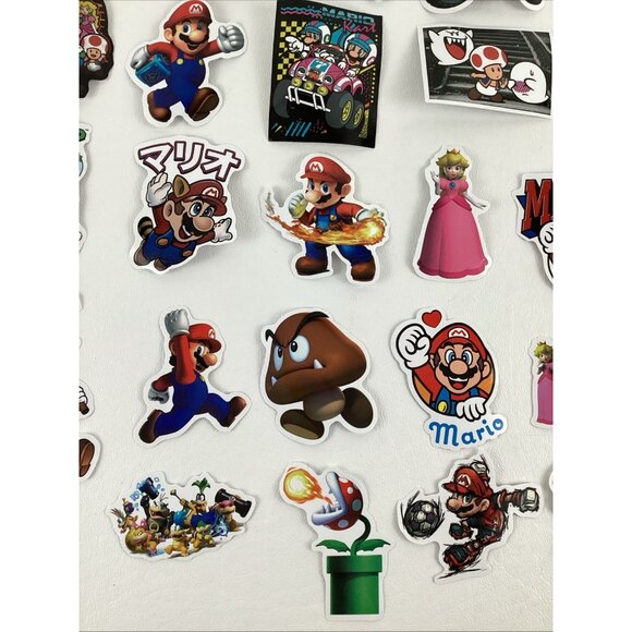 Super Mario Bros. Stickers 50 Lot Birthday Party Favors Medium Size Assorted - Picture 9 of 11